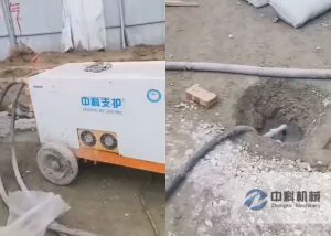 液壓雙液注漿機地基下沉注漿加固施工視頻