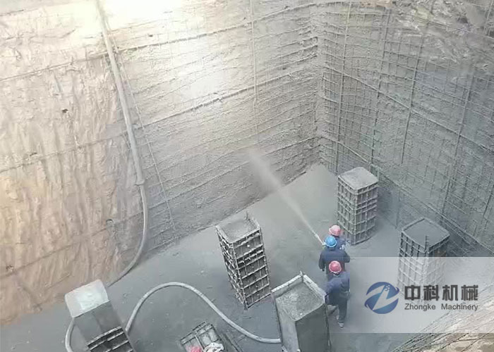 小型液壓濕噴機深基坑加固噴錨作業施工視頻