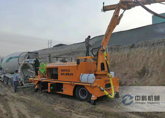 雄安新區混凝土濕噴機械手施工現場-1